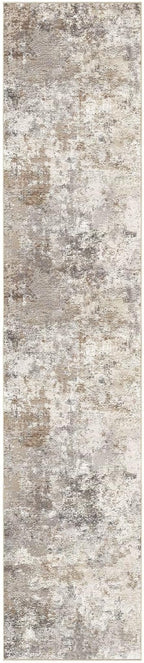 UERMEI 3X12 Washable Runner Rug for Hallway: Soft Neutral Modern Abstract Area Rug - Non-Slip Low Pile Long Throw Indoor Carpet for Kitchen Entryway Kitchen Bedroom Laundry- Brown Grey