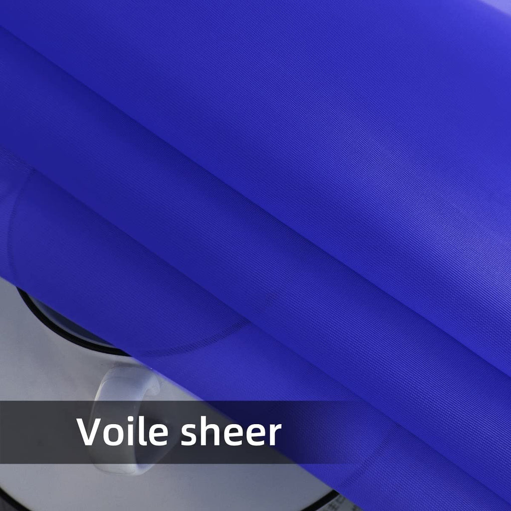 SpaceDresser Sheer Voile Window Treatment Rod Pocket Curtain Panels for Kitchen Bedroom Living Room Drapes Sunlight Filtering Privacy Semi Home Decor Assorted Colors Sizes (Sapphire, 52 W x 84 L)