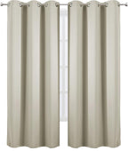 LEMOMO Light Beige Thermal Blackout Curtains/38 x 84 Inch/Set of 2 Panels Room Darkening Curtains for Bedroom