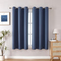 ChrisDowa Grommet Blackout Curtains for Bedroom and Living Room - 2 Panels Set Thermal Insulated Room Darkening Curtains (Stone Blue, 42W x 63L)