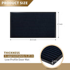 Yimobra Front Door Mat Outdoor Indoor Entrance, 100% Waterproof All-Season All Weather Doormat, Welcome Matt Outside Entry, Non Slip, Low Profile, Heavy Duty Patio Porch Floor Mat,29.5 x 17, Navy Blue