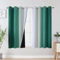 Estelar Textiler Green and Greyish White Blackout Curtains 52Wx54L 2 Panels