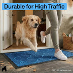GORILLA GRIP 100% Waterproof All-Season WeatherMAX Doormat 35x23, US Designed Natural Rubber, Stain and Fade Resistant, Low Profile Indoor Outdoor Door Mats, Easy Clean Patio Mat, Ocean Blue Waves