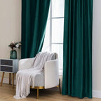 MIULEE Velvet Curtains 96 inches 2 Panels - Luxury Blackout Curtains for Bedroom Living Room Thermal Insulated Home Decor Super Soft Christmas Window Drapes Rod Pocket & Back Tab, Emerald Green