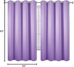 LEMOMO Lavender Blackout Curtains 52 x 63 Inch Length/Set of 2 Curtain Panels/Thermal Insulated Room Darkening Blackout Curtains for Bedroom