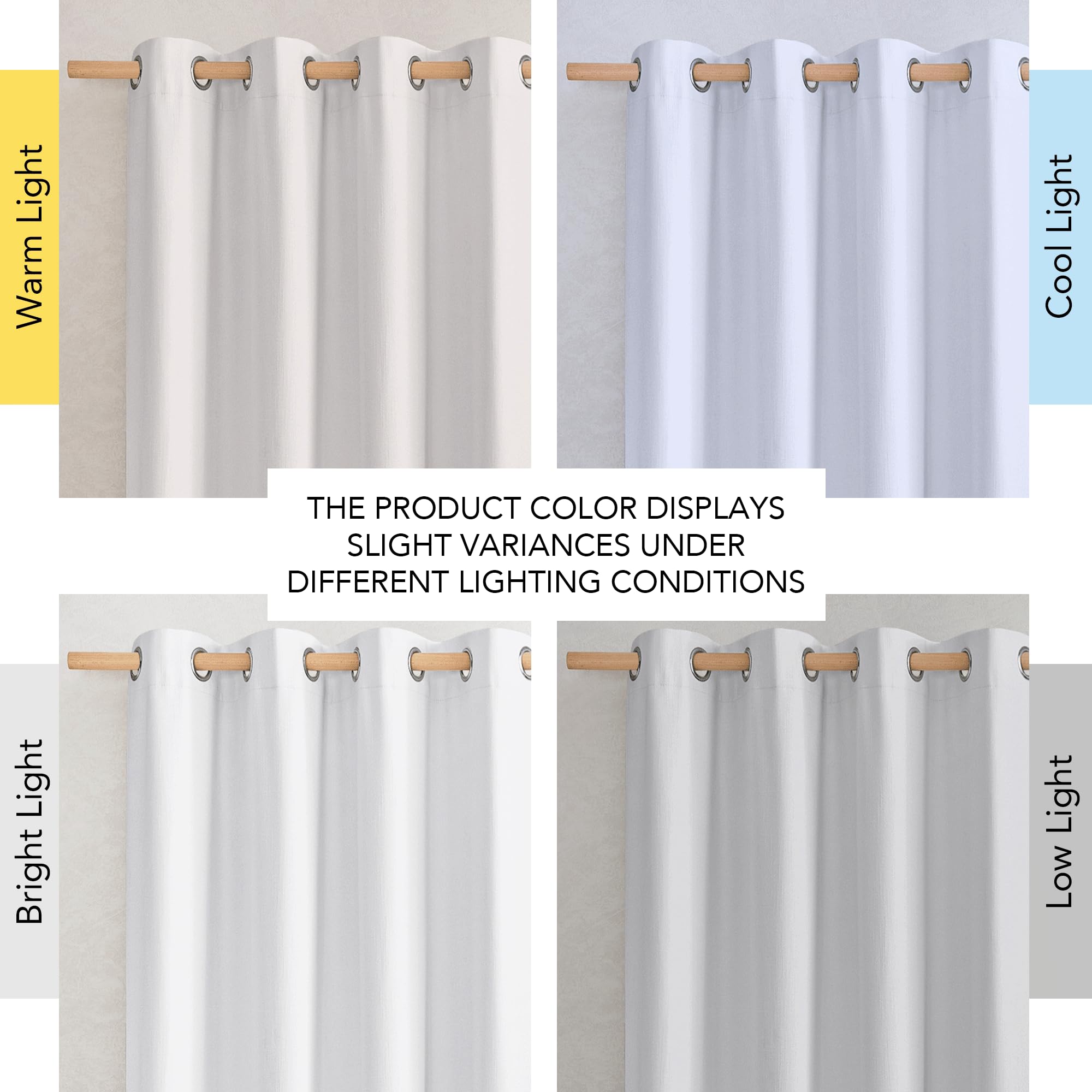 NICETOWN 100% Absolutely Blackout Linen Curtains with Thermal Insulated White Liner, Ivory, W52, 2 Pieces, Noise Reducing Textured Linen Look Curtains for Windows 90 inch Length for Classroom