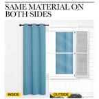 NICETOWN Teal Blue Blackout Curtains 102 inches Length for Living Room, 2 Panels, 55" Wide, Thermal Insulated Long Drapes for Large Window