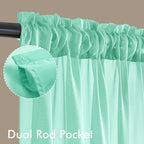 MIULEE Aqua Sheer Curtains 84 Inches Long 4 Panels 42 x 84 Inches