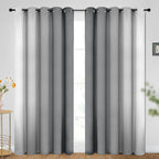 SimpleHome Ombre Room Darkening Curtains for Bedroom, Gradient Grey to Grey White Light Blocking Thermal Insulated Grommet Window Curtain/Drapes for Living Room,2 Panels, 70x84 inches Length