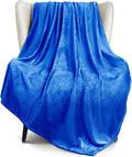Exclusivo Mezcla Fleece Cobalt Blue Throw Blanket for Couch, Sofa, Super Soft and Warm Blankets, All Season, Cozy, Plush, Lightweight, 50x60 Inches