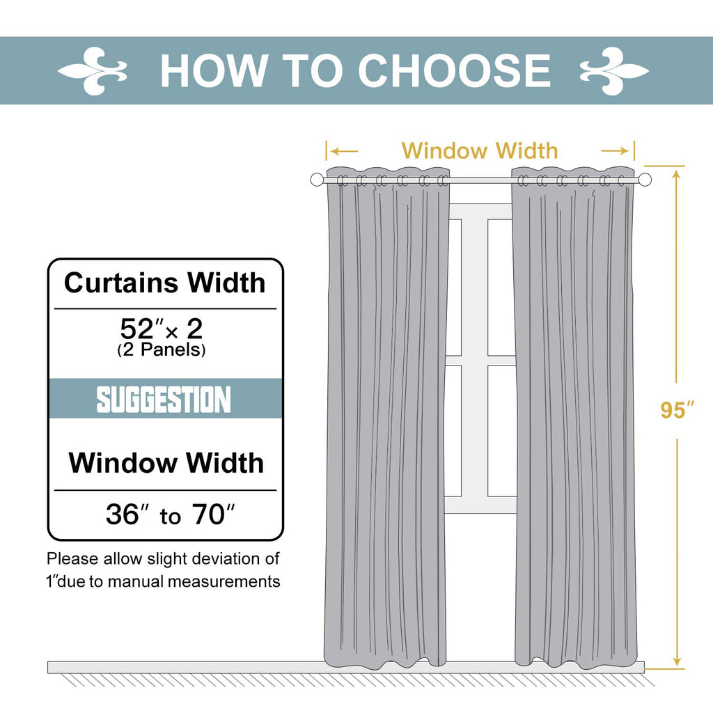 ChrisDowa Blackout Curtains for Bedroom and Living Room 95 Inches Long