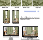 Simplebrand Ava Sage Green Blackout Curtains for Bedroom, 78 Inch Length, 2 Panels Set, Privacy Thermal Insulated Rod Pocket Window Curtains for Patio, French Door, W40 x L78 Inch