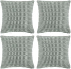 Fancy Homi 4 Packs Decorative Throw Pillow Covers for Living Room Couch Bed, Modern Farmhouse Boho Home Decor, Accent Cushion Case (16 x 16-Inch, Grey Blue)
