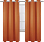 LEMOMO Orange Thermal Blackout Curtains/42 x 72 Inch/Set of 2 Panels Room Darkening Curtains for Bedroom