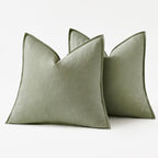 MIULEE Decorative Linen Euro Sham Pillow Covers 26x26 Sage Green Boho Farmhouse Neutral Spring Couch Throw Pillows for Bed Pack of 2 Accent Modern Pillowcase Summer Sofa Livingroom Home Decor