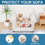 Smiry Printed Couch Cushion Covers, Stretch Soft Couch Covers for Sofa, Washable Non-Slip Sofa Slipcover Furniture Protector for Indoor and Outdoor (1 Pack, Orange)