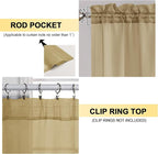 OVZME Gold Sheer Curtains 84 Inches Long 2 Panels - Soft Light Filtering Window Sheer Panels for Living Room/Bedroom, Top Dual Rod Pocket, 1 Pair, Each 42Wx84L Inches
