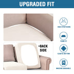 H.VERSAILTEX High Stretch Couch Cushion Covers,Chair Sofa Seat Slipcovers Couch Cushion Cover Stretch Furniture Protector for Kids, Pets(2 Packs Cushion Loveseat Covers, Ivory)