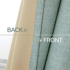 MIULEE 100% Blackout Linen Curtains for Bedroom 52x84 Inches Seafoam Green