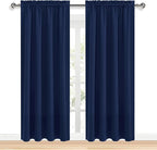 DWCN Navy Blue Blackout Curtains for Living Room 84 Inch Length 2 Panels Set, Window Drapes Thermal Insulated Room Darkening Rod Pocket Curtains for Kids Boys Room (W42 x L84 Inch, Navy Blue)