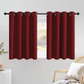 NICETOWN Red Kitchen Curtains for Christmas, Thermal Insulated Grommet Blackout Short Window Treatments Thermal Curtains for Bedroom, 2 Panels, W52 x L36