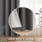 Yakamok Room Darkening 100% Blackout Curtains Grommet Window Treatments with 2 Thick Layers-Charcoal Grey Thermal Insulated Drapes Set of 2 Panels for Bedroom Living Room 52 Inches by 84 Inches Length