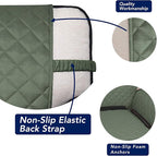 PureFit Reversible Quilted Sofa Cover, Water Resistant Slipcover Furniture Protector, Washable Couch Cover with Non Slip and Elastic Straps for Kids, Dogs, Pets (Loveseat, Greyish Green/Beige)
