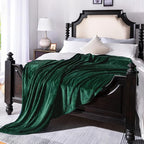 Forest Green Flannel Fleece Throw Blanket Throw Size(50 by 60 Inches),Green Throw Blanket for Couch Sofa Bed 280GSM,Super Soft Plush Cozy and Lightweight Warm Bed Blanket for All Season