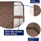 PureFit Reversible Quilted Sofa Cover, Water Resistant Slipcover Furniture Protector, Washable Couch Cover with Non Slip and Elastic Straps for Kids, Dogs, Pets (Oversized Loveseat, Brown/Beige)
