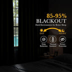 PONY DANCE Blackout Kitchen Curtains - Window Drapes Rod Pocket & Back Tab Energy Efficient Curtain Panels Xmas Home Decor for Kids' Room, 42-inch Wide by 45 Long, Olive Green, 2 PCs