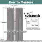 Yakamok Light Blocking Window Blackout Curtains Thermal Insulated Room Darkening Drapes for Bedroom,Solid Grommet Top Window Panels, 52x108 Inch, Navy Blue, One Pair