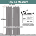 Yakamok Room Darkening Curtains 52x108 inch Length Sage Green-Living Room
