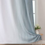 Stone Blue and Greyish White Blackout Curtains for Living Room 84 Inch Long