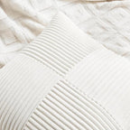 Fancy Homi 2 Packs Cream White Lumbar Decorative Throw Pillow Covers 16x28 Inch for Couch Bed Sofa, Rustic Farmhouse Boho Home Decor, Soft Striped Corduroy Rectangle Accent Cushion Case 40x70 cm
