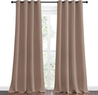 NICETOWN Bedroom Blackout Curtains and Drapes, Set of 2, 55 by 102 Inch, Cappuccino, Window Treatment Thermal Insulated Solid Grommet Blackout Draperies for Bedroom