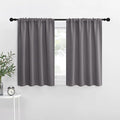 NICETOWN Short Curtains, Grey Window Curtains for Bedroom, Home Decoration Thermal Insulated Rod Pocket Blackout Blinds & Drapes for Small Windows (Gray, 2 Panels, W34 x L30 -Inch)