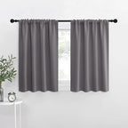 NICETOWN RV Bunk Curtains, Grey Kitchen Window Curtains Over Sink, Thermal Insulated Rod Pocket Blackout Blinds & Drapes for Small Windows (2 Panels, W42 x L30 -Inch)