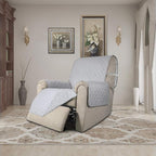 Easy-Going Recliner Chair Slipcover Reversible Sofa Cover Water Resistant Couch Cover Furniture Protector with Elastic Straps for Pets Dog (Recliner, Light Gray/Light Gray)