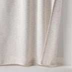 MIULEE Natural Linen White Kitchen Curtain 30 Inch Long 2 Panels Farmhouse