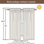 Chyhomenyc Black Sheer Window Curtain Panels 63 Inches Length, 2 Pieces, Voile Top Dual Rod Pockets Light Filtering Airy Trendy Drapes Window Treatment for Living Room/Bedroom, 42Wx63L