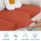 hyha Milk Silk Couch Cushion Covers, Sofa Covers for 3 Cushion Couch
