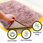 Muddy Mat® | Super Absorbent Door Mat Indoor, Microfiber Quick Dry Chenille Entryway Rug, Non-Slip Front Door Mat, Indoor Mats for Entryway, Machine Washable Pet Rug, Pink 48"x72"