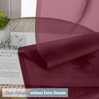 Ebesto Burgundy Sheer Curtains 120 Inches Long 2 Panels, Extra Long Light Filtering Modern Window Curtains for Sliding Glass Door, Rod Pocket Voile Drapes for Living Room Bedroom, 2x42Wx120L Inches