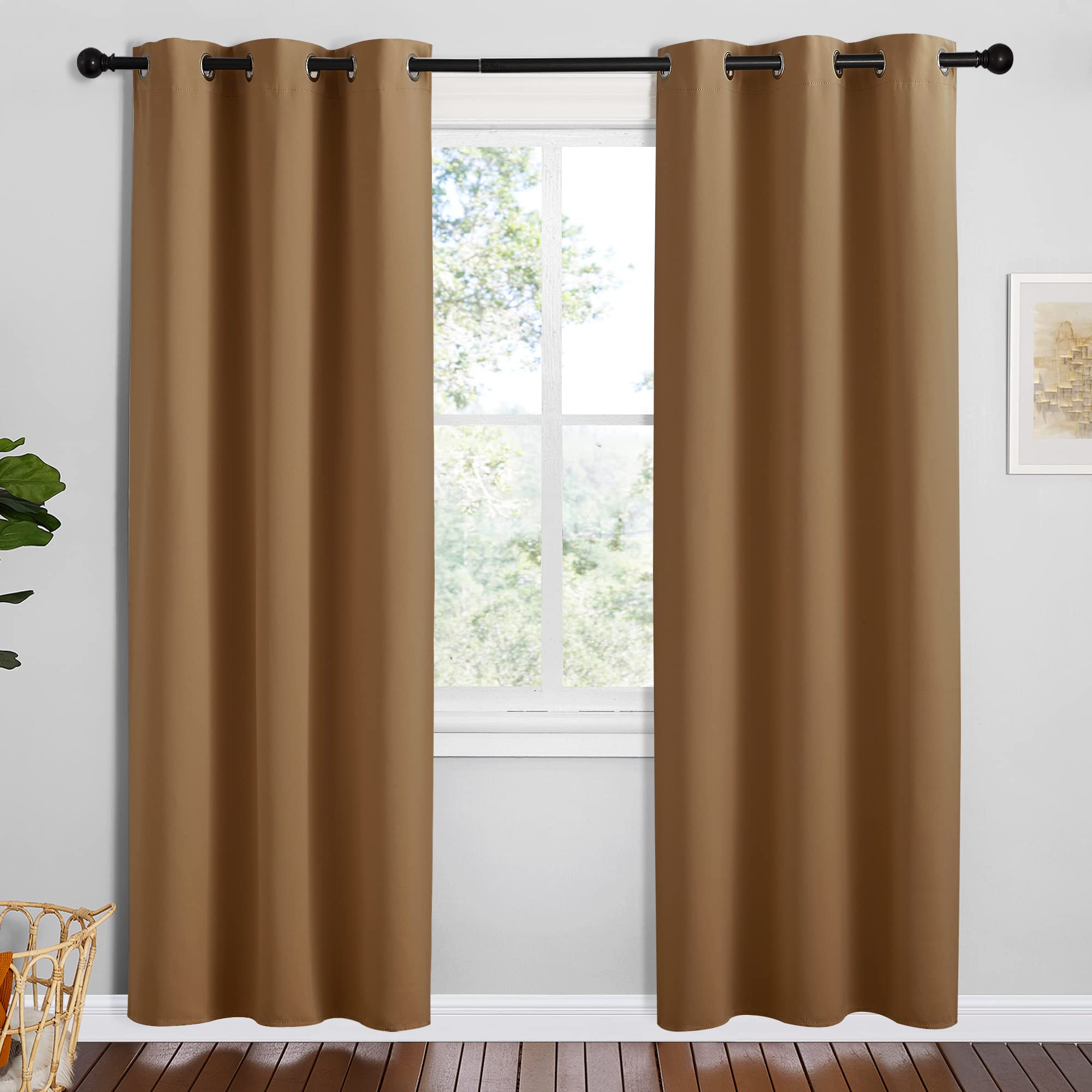 NICETOWN Navy Blackout Curtains for Kid's Room 42" Wide x 78" Long 2 Panels
