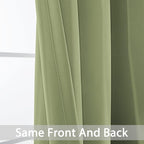 Yakamok Room Darkening Thermal Insulated with Grommet Window Curtain for Bedroom, 38Wx36L inch, Light Reducing Drapes for Living Room,Sage Green, 2 Panels