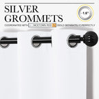 NICETOWN White Curtains for Sliding Door - 55 by 96, 2 Pieces, Blocking Out 50% Sunlight Window Treatment Modern Design Grommet Curtain Panels for Dining Room