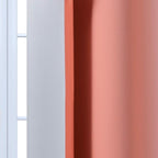 Yakamok Light Blocking Ombre Curtains, Greyish White and Coral Gradient Color Curtains with Grommet,Room Darkening Window Drapes for Bedroom (52x84 Inch, 2 Panels)