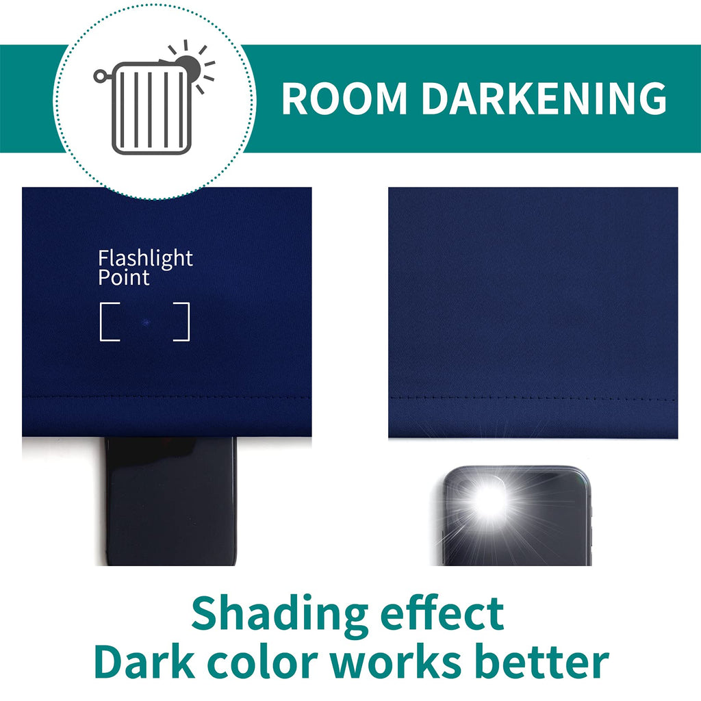 BGment Blackout Curtains for Bedroom - Grommet Thermal Insulated Room Darkening Curtains for Living Room, Set of 2 Panels, Each 55 x 96 Inch, Navy Blue