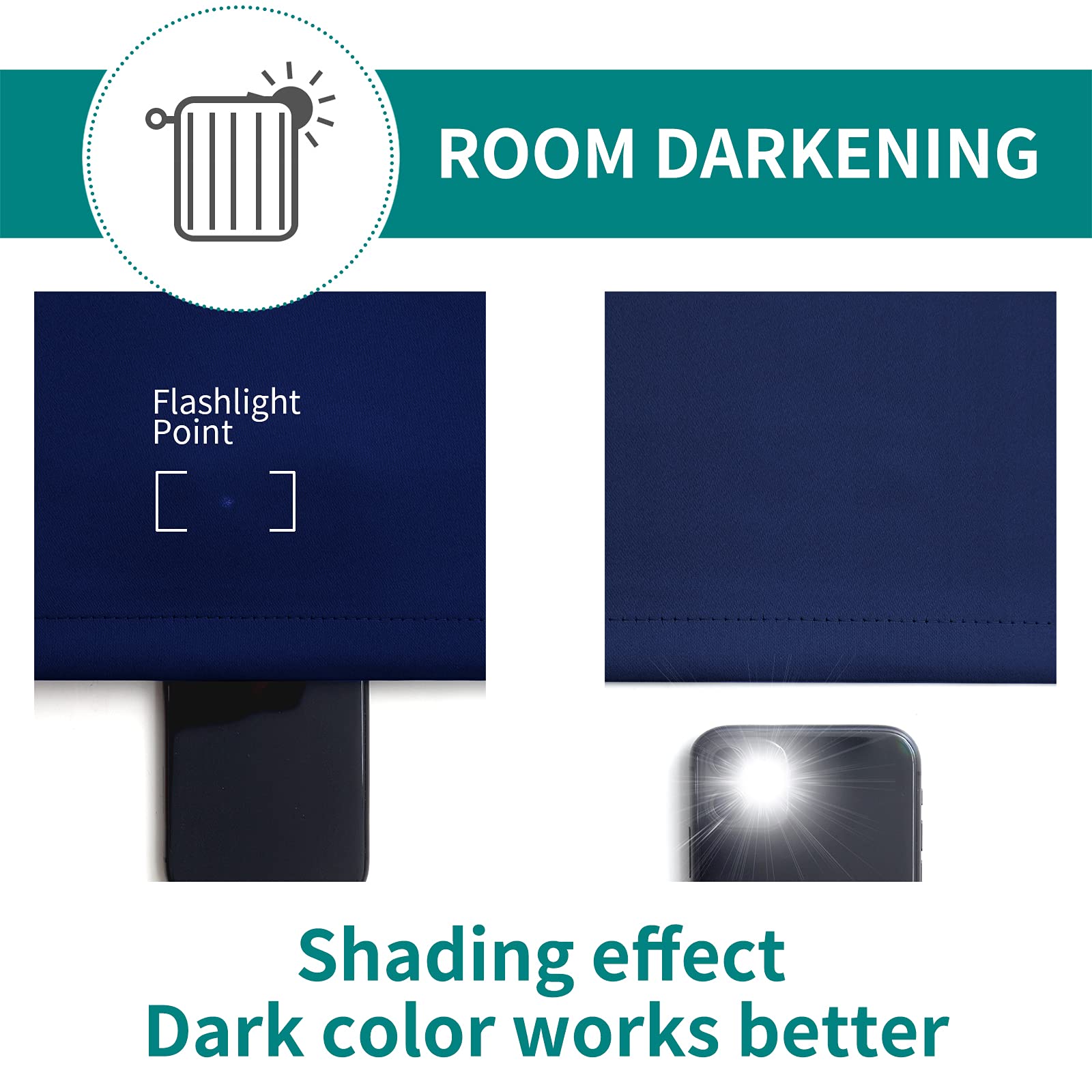 BGment Blackout Curtains for Bedroom - Grommet Thermal Insulated Room Darkening Curtains for Living Room, Set of 2 Panels, Each 55 x 96 Inch, Navy Blue