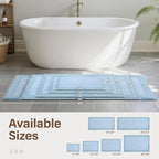 Bathroom Rugs 24x17 Non Slip Washable, Light Blue Bath Mat for Bathroom Floor Tub, Soft Absorbent Quick Dry Mats for Shower, Bathtub,Home Decor